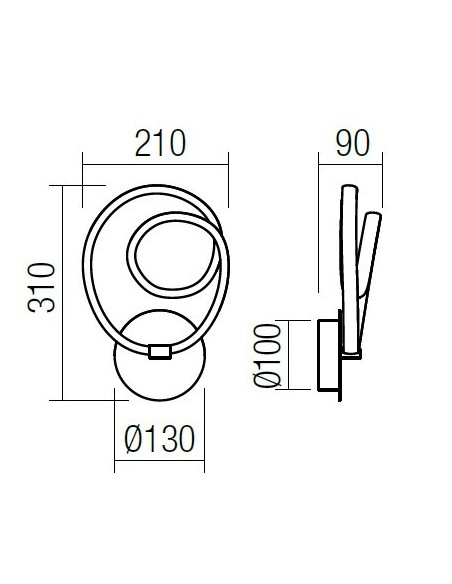 LAMPADA A PARETE SINTRA BIANCO OPACO
