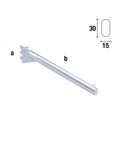 BROCHE DRITTA OVALE 40 CM 3 ATTACCHI PASSO 25 mm