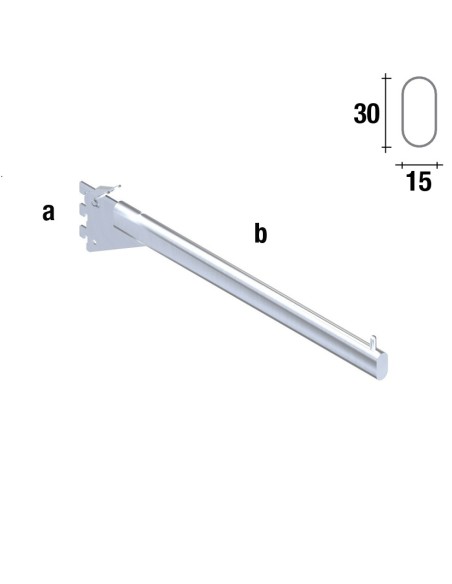 BROCHE DRITTA OVALE 40 CM 3 ATTACCHI PASSO 25 mm