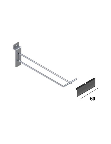SUPPORTO LINEARE CON PORTAPREZZO CROMATO