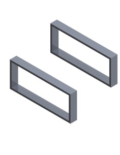 KIT 2 PIEDI IN METALLO RETTANGOLARE MOBILI-CASSETT