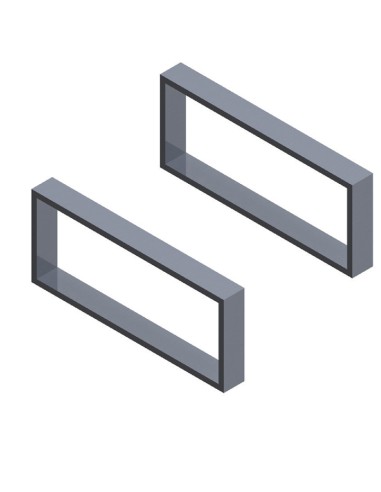 KIT 2 PIEDI IN METALLO RETTANGOLARE MOBILI-CASSETT