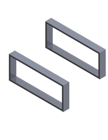 KIT 2 PIEDI IN METALLO RETTANGOLARE MOBILI-CASSETT