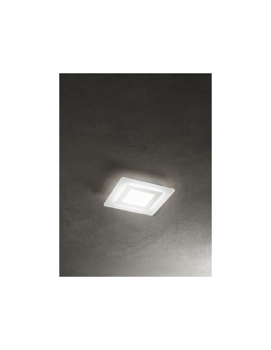 PLAFONIERA IN METALLO E PLEXIGLASS BIANCO 0W