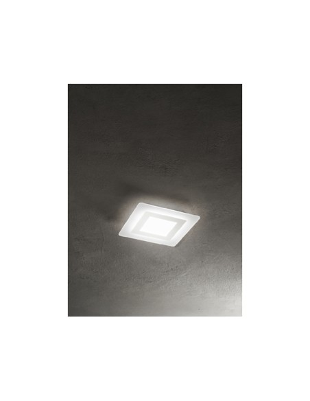 PLAFONIERA IN METALLO E PLEXIGLASS BIANCO 0W