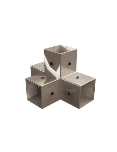 GIUNTO NODO 4 VIA A 90° QUADRATO TUBO 25 mm 2