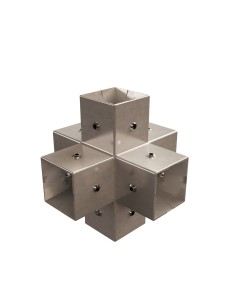 GIUNTO NODO 6 VIE QUADRATO TUBO 25 mm 2