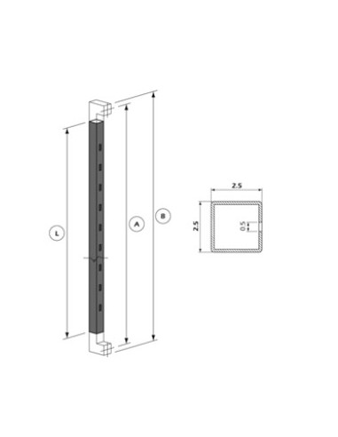 TECNO QUADRATO TUBO 25 mm ASOLATO