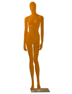 MANICHINO DONNA C/TESTA PLASTICA COL ARANCIONE