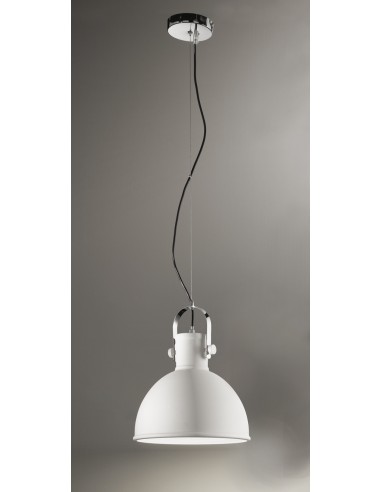 SOSPENSIONE IN METALLO VERNICIATO BIANCO GRIGIO