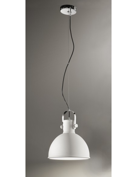 SOSPENSIONE IN METALLO VERNICIATO BIANCO GRIGIO