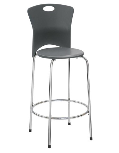 SGABELLO IN ACCIAIO CROMATO C/SEDUTA E SCHIENALE