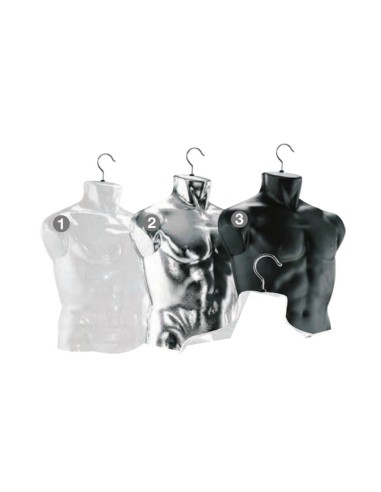 3/4 SAGOMA TORSO BUSTO UOMO GANCIO NERO X T-SHIRT INTIMO