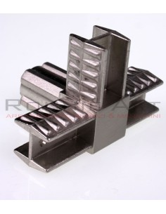 GIUNTO A 4 VIE PER TUBO QUADRATO 25X25 mm