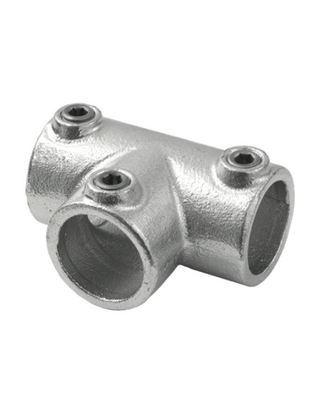 GIUNTO IN GHISA 3 VIE X TUBO DIAM. 28-35mm ZINCATO