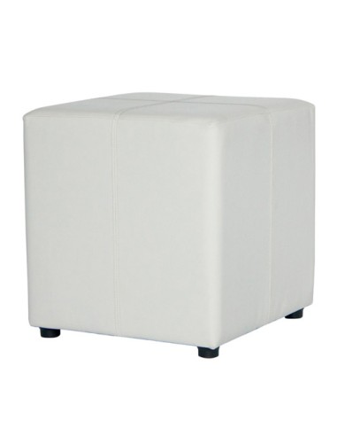POUF SGABELLO 40x40x40 cm RIVESTITO IN ECOPELLE COLORE NERO