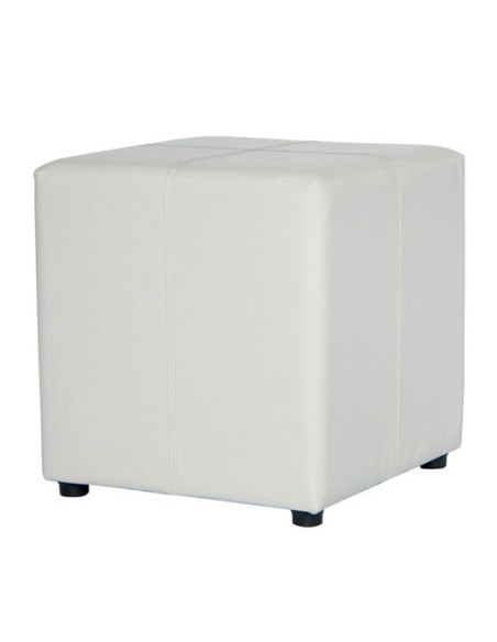 POUF SGABELLO 40x40x40 cm RIVESTITO IN ECOPELLE COLORE NERO