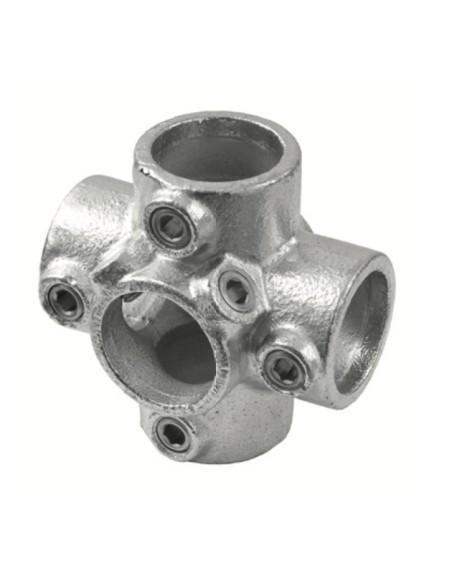 GIUNTO IN GHISA ZINCATA A 6 VIE PER TUBO IDRAULICO