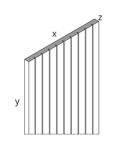 BARRA APPENDERIA PER CREMAGLIERA TUBO RETTANGOLARE