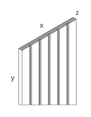 BARRA APPENDERIA PER CREMAGLIERA TUBO RETTANGOLARE