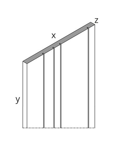 BARRA APPENDERIA PER CREMAGLIERA TUBO RETTANGOLARE