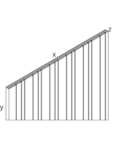 BARRA APPENDERIA PER CREMAGLIERA TUBO RETTANGOLARE