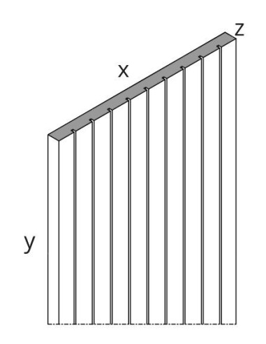 BARRA APPENDERIA PER CREMAGLIERA TUBO RETTANGOLARE