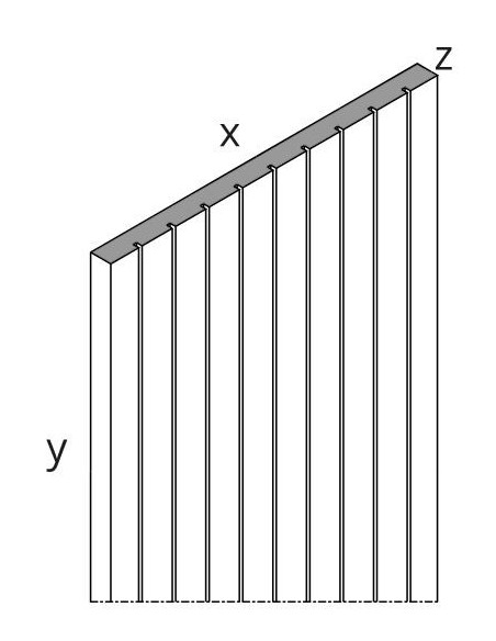 BARRA APPENDERIA PER CREMAGLIERA TUBO RETTANGOLARE