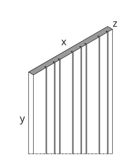 BARRA APPENDERIA PER CREMAGLIERA TUBO RETTANGOLARE