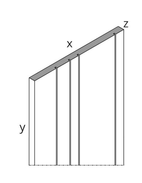 BARRA APPENDERIA PER CREMAGLIERA TUBO RETTANGOLARE