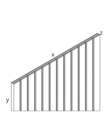 BARRA APPENDERIA PER CREMAGLIERA TUBO RETTANGOLARE