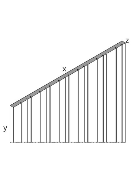 BARRA APPENDERIA PER CREMAGLIERA TUBO RETTANGOLARE