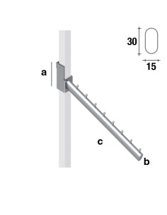 APPENDERIA BROCHE INCLINATA 8POSTI  X TUBO 25x25mm