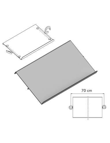 MENSOLA INCLINATA IN LAMIERA 35x100-70 cm