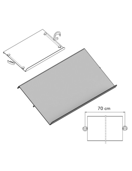 MENSOLA INCLINATA IN LAMIERA 35x100-70 cm