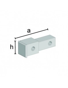 GIUNTO TERMINALE PER ACCESSORI CUADRO IN TUBO 15x15 mm CROMATO 2
