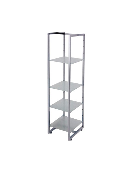 GONDOLA SEMPLICE TUBO 40 CM 4 PIANI CRISTALLO