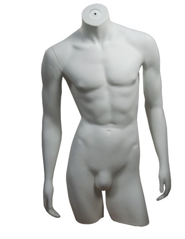 BUSTO UOMO IN PLASTICA COLORATO CON BRACCIA DRITTE