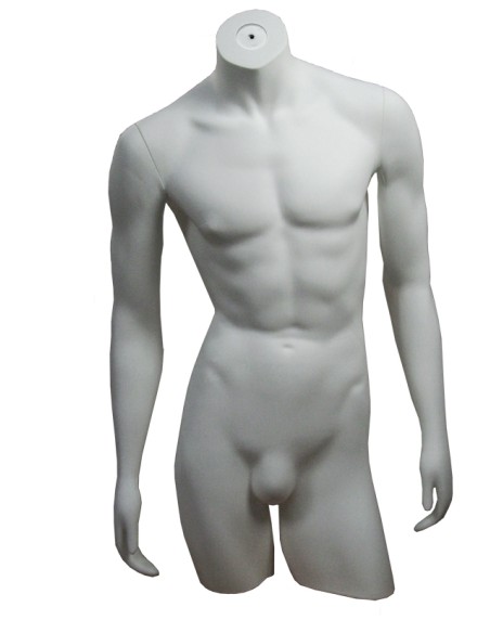 BUSTO UOMO IN PLASTICA COLORATO CON BRACCIA DRITTE