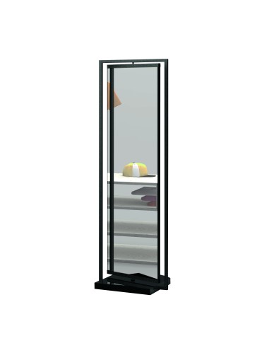 SPECCHIO DA TERRA ANTA GIREVOLE E BASE IN LEGNO