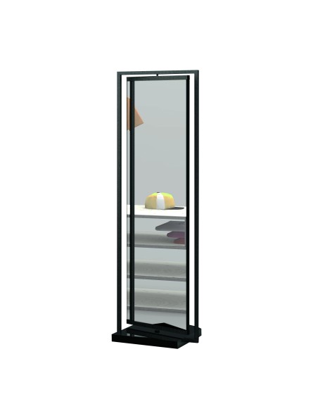 SPECCHIO DA TERRA ANTA GIREVOLE E BASE IN LEGNO
