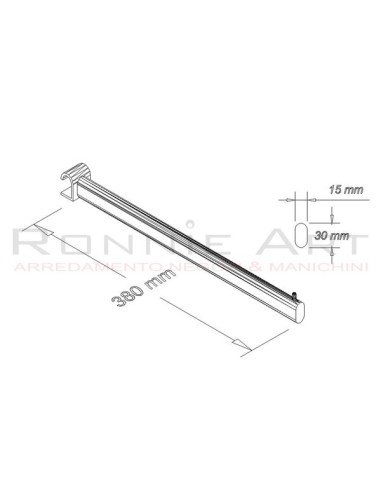 BROCHE DIRITTA PER TUBO OVALE 38 CM