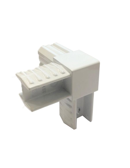 GIUNTO 3 VIE  AD ANGOLO QUADRO PER TUBO25x25 mm