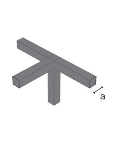 GIUNTO 3 VIE  AD ANGOLO QUADRO PER TUBO25x25 mm 2