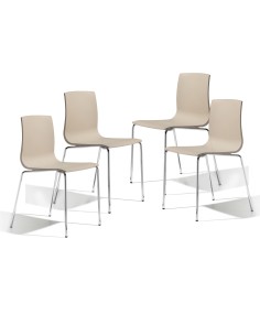 SET 4 SEDIE ALICE CHAIR TELAIO 4 GAMBE METALLO