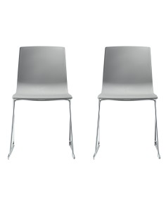 SET 2 SEDIE ALICE PIEDI A SLITTA TECNOPOLIMERO