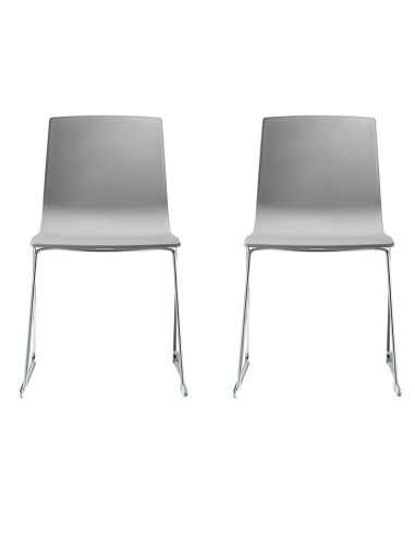 SET 2 SEDIE ALICE PIEDI A SLITTA TECNOPOLIMERO