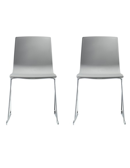 SET 2 SEDIE ALICE PIEDI A SLITTA TECNOPOLIMERO