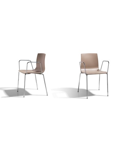 SET 2 SEDIE ALICE CHAIR CON BRACCIOLI IMPILABILE