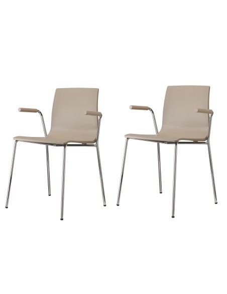 SET 2 SEDIE ALICE CHAIR CON BRACCIOLI APERTI IMPILABILE